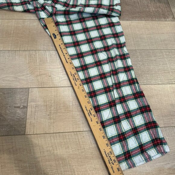 TALBOTS WOMENS RED GREEN YELLOW PLAID PAJAMA PANTS LARGE - Picture 4 of 8